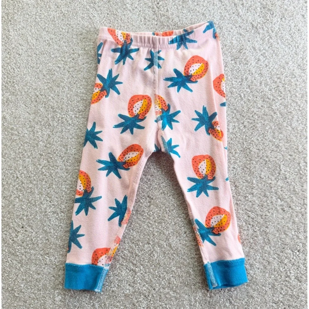 Hanna Andersson Pineapple Print Org Cotton Long John Pajama Set - size 2T (85cm)